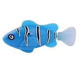 New Arrival Funny Swim Electronic Robofish Activated Battery Powered Robo Toy fish Robotic Pet for Fishing Tank Decorating Fish (Blue Color)