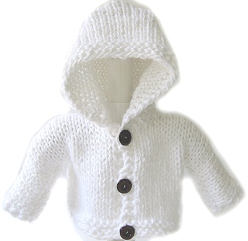 KSS Handmade White Hooded Sweater/jacket 98cm 3T
