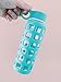 purifyou 40/32/22/12 oz Borosilicate Glass Water Bottles with Volume Markers, Silicone Sleeve, Stainless Steel Lid, Reusable Bottle for Water, Juice, Gym, and Fridge Storage (22oz Aqua Blue)