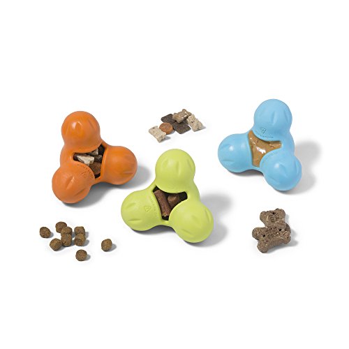 West Paw Zogoflex Tux Interactive Treat Dispensing Dog Chew Toy for Aggressive Chewers, 100% Guaranteed Tough, It Floats!, Made in USA, Small, Tangerine