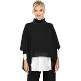 IC Collection Fashion-Forward High Collar Poncho with Zip Sides