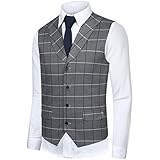 Hanayome Mens 2017 Unique Skinny Vest Slim Fit Custom Wedding Dress Waistcoat SI81,Light Grey,XL(US Tag Chest 48" Waist 42")