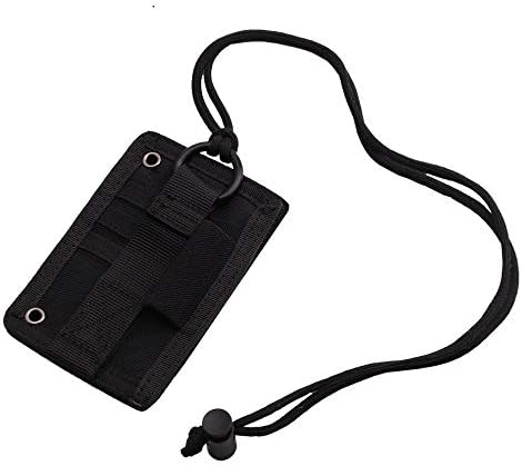 Credit Card Organizer, Portable Size Tactical ID Card Holder Hook & Loop Patch Badge Holder Neck Lanyard Key Ring and Credit Card Organizer