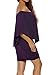 Sidefeel Women's Dresses Off The Shoulder Ruffles Night Club Bodycon Mini Dress Purple XXX-Large