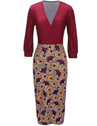 YCOOCE Vestido de cóctel con cuello en V para mujer