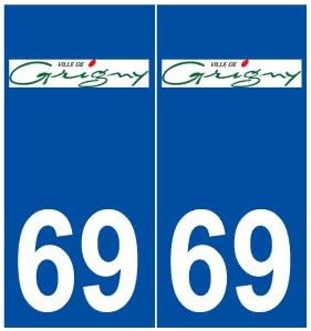 69 Grigny Logo Autocollant Plaque Stickers Ville Arrondis Amazon Fr Fournitures De Bureau