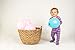Leveret Kids Footed Cotton Pajama Striped Purple and Denim Size 12-18 Months
