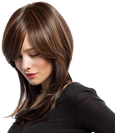 Thrift Bazaar® Women's Class Ombre Highlighted Short Synthetic Hair Full Head Wigs (Golden Highlights)