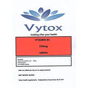 Vitamin B5 (550mg) Pantothenic Acid, 120 Tablets, 4 Months Supply, by vytox, Vegetarian