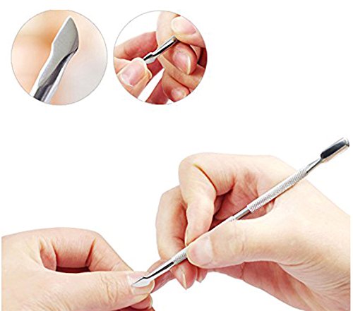 Pinkiou Nail Polish Remover Tool Manicure Cuticle Pusher Stainless Steel Kit (4 Pieces)