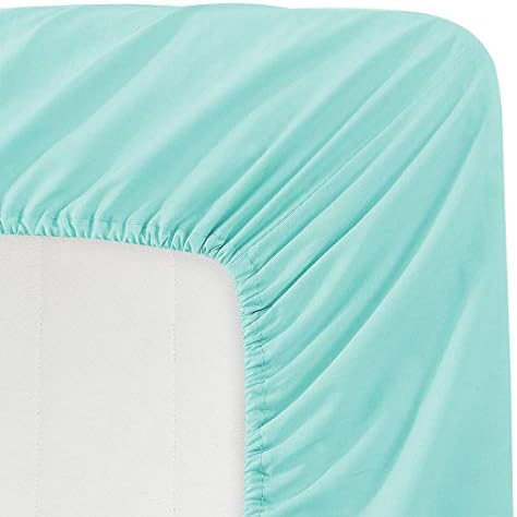 Luxe Bedding 100% Brushed Microfiber Solid Color Deep Pocket Fitted Sheet - Hotel Quality - Wrinkle, Fade, Stain and Abrasion Resistant (Cal King, Aqua Sky)