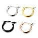 ORAZIO 4 Pairs Stainless Steel Hoop Earrings Set Cute Huggie Earrings for Women,4 Colors a Set 10MM