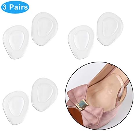 Klsoft Ball of Foot Cushions 3 Pairs Soft Anti-slip Comfortable Thick Heel Grips Inserts Silicone Shoe Pads for High Heel Shoes