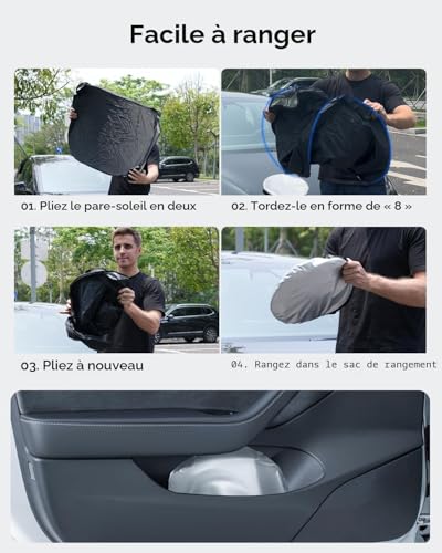 LANTU Sunshade Windshield for Tesla Model 3/Y Folding Protection with Storage Bag Blocks UV Rays Parasol Model 3/Y 2018-2026 Accessories Highland Juniper