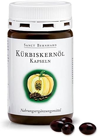 Krauterhaus Sanct Bernhard Pumpkin Seed Oil Capsules 130 capsules Healthy for bladder and prostata From Germany