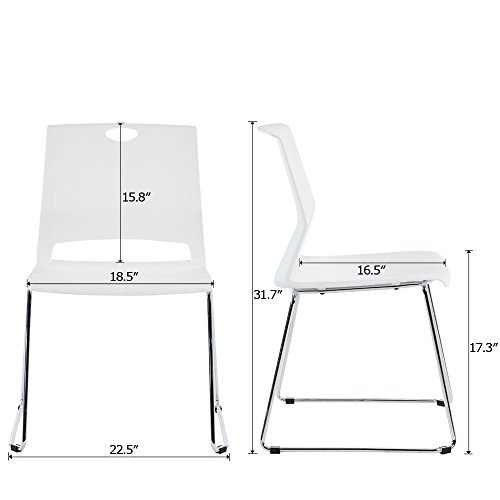 Sidanli White Plastic Stackable Chairs(Set of 4) Pricepulse