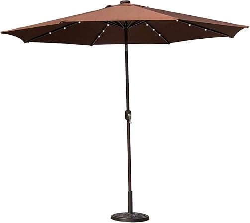 10ft solar led lighted patio umbrella