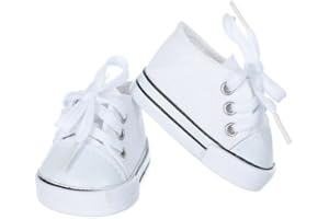 PUHIKE Baby Doll Accessories, 18 Inch Doll Shoes Available in 17 Colors, Doll Canvas Sneakers with Laces for 18 Inch Dolls, Match for 18 Inch Boy or Girl Dolls