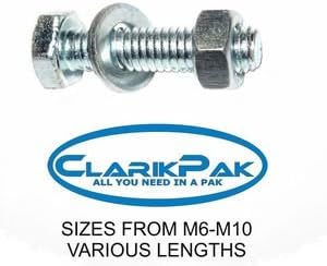 Hex Head Setscrews + Hex Nuts + Washers Zinc Plated 8.8 6Pcs 2 of each - M8 X 50Mm