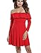 Zeagoo Women Off Shoulder Ruffles Long Sleeve Cocktail Party Pleated Dress