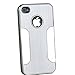 Premium Chrome Aluminum Skin Hard Back Case Cover for Apple iPhone 4 4G 4S Silver