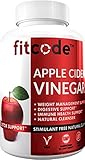 Fit Code- Extra Strength Apple Cider Vinegar Pills - 500mg - Natural Digestion, Detox, Immune Support Apple Cider Powder…