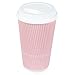 Glowcoast Disposable Coffee Cups With Lids - 16 oz To Go Coffee Cup (70 Pack). Large Travel Cups Hold Shape With Hot and Cold Drinks, No Leaks! Insulated Ripple Cups Protect Hands, No Sleeves needed!