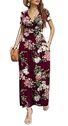 CATHY Women Short Sleeve Deep V-Neck Casual Long