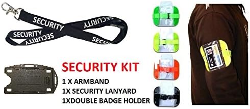 Security ID KIT - Includes Hi Visability Armband & Security Lanyard & Double ID Holder - Red Armband - Free Shipping