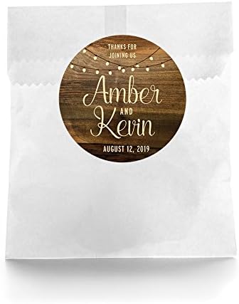 Rustic Wood Wedding Favor Labels - Set of 12 - Like Shown
