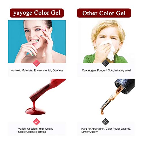 Yayoge Gel Nail Polish Kit，5 Colors Cat Eyes Gel Nail Polish Base and Top Coat ，UV Gel Nail Polish Set ，Soak Off Gel Nail Art Manicure Kit,Ideal Gifts DIY Nail Art Salon and Home