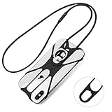 Doormoon Phone Lanyard, Rotation Strap Holder for iPhone Lanyard Detachable Neckstrap with Ring Stand Universal for Smartphone iPhone 8,7,6S Plus,Samsung Galaxy 4.0-6.5 inch (Black)