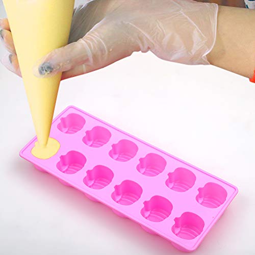 3D Mini Pumpkin Silicone Candy Molds Set of 3, 12 Cavity Halloween Pumpkins Chocolate Mold Ice Cube Tray for Making Halloween Candy, Muffins, Chocolates, Cake Decoration
