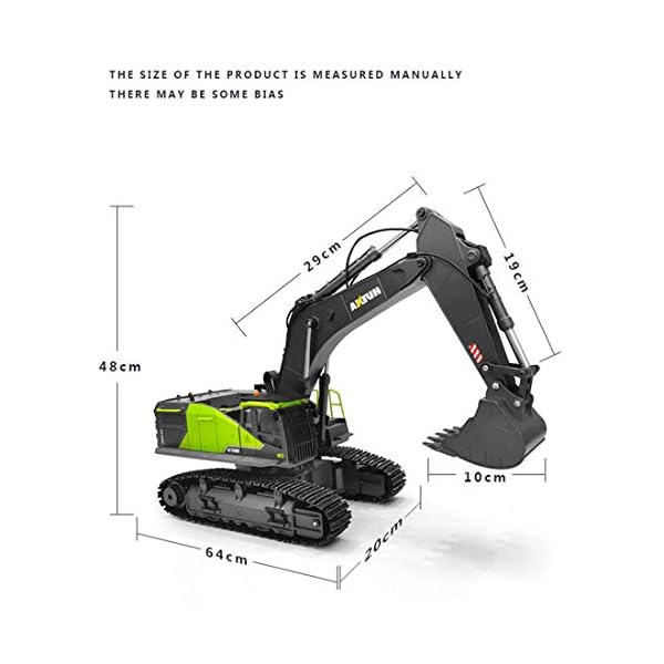 Trueornot Ferngesteuert Bagger 4-in-1 1:14 22-Kanal Ferngesteuertes Bagger RC Digger LKW Engineering Fahrzeug Spielzeug – Bild 4
