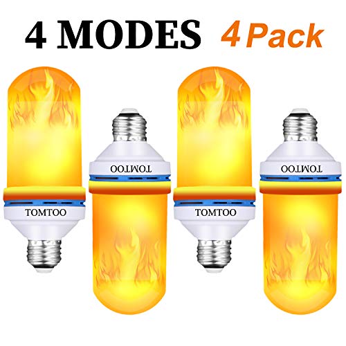 Flame Bulb, E26 LED Flickering Flame Effect Light,105pcs 2835 LED Beads Simulated Decorative Light for Christmas Decoration/Hotel/ Bars/Home/ Restaurants (4pack)