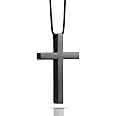 KITUREK Cross Hanging Ornaments for Car Rear View Mirror, Cross Metal Car Rear View Mirror Charm, Auto Ornament Intercession, Cross Pendant Decoration for Car, Truck, Home Decor (Black)