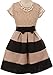 BluNight Collection Little Girls Cap Sleeve Dainty Floral Lace Bow Stripe Necklace Flower Girl Dress