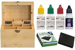 Gemtone Gold Testing Kit 10K 14K 18K Jewelry Test Solutions with Stone & Bamboo Storage Box Detects Real Gold & Precious Metals