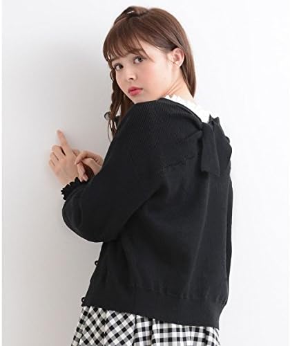 Amazon マジェスティックレゴン Majestic Legon バックリボンショートカーディガン 99ブラック 03 M カーディガン ボレロ 通販