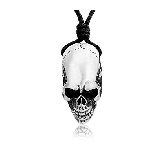 Namaste-Jewelers-Punk-Gothic-Biker-Skull-Pendant-Necklace-Pewter-Jewelry