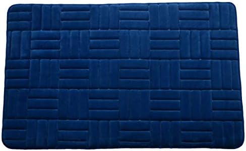 Tribecca Non-Slip Memory Foam Bath Mat Floor Mat Door Mat with Rubber Backing 50 x 80 cm (Blue)