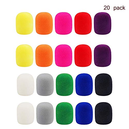 20 Pack Thick Handheld Stage Microphone Windscreen Foam Cover Karaoke DJ (10 Color)