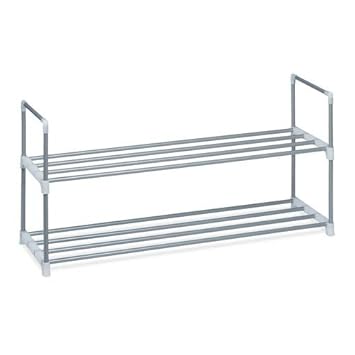 Relaxdays Schuhregal HBT: ca 45 x 90 x 30 cm Schuhschrank aus pulverbeschichtetem Metall mit 2 Ablagen als Schuhkommode und S