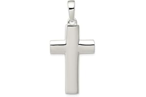 SONIA JEWELS Solid 925 Sterling Silver Cross Pendant Charm - 42mm x 20mm - Jewelry Gifts For Women Wife Mom Gifts For Men Husband Dad