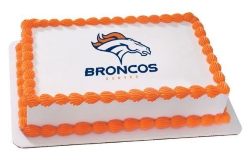 1/4 Sheet ~ NFL Denver Broncos Football Logo ~ Edible Image Cake/Cupcake Topper!!!