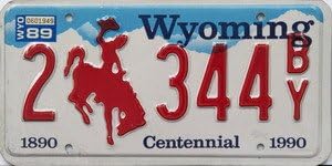 Amazon Com Wyoming Centennial License Plate Red Numbers On White