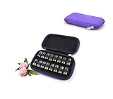FLYMEI Portable Essential Oil Carrying Case - High Quality Oils Case for Oils Organizer - Easy to Hold 16 (2ml/3ml) oil bottles (Purple)