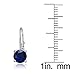 Sterling Silver Created Blue Sapphire Round Prong-Set Leverback Earrings