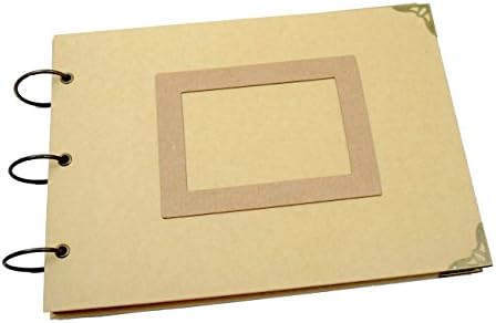 Photo Frame Expandable Hardcover Scrapbook DIY Photo Album, Wedding Photo Booth (Brown Kraft Paper)