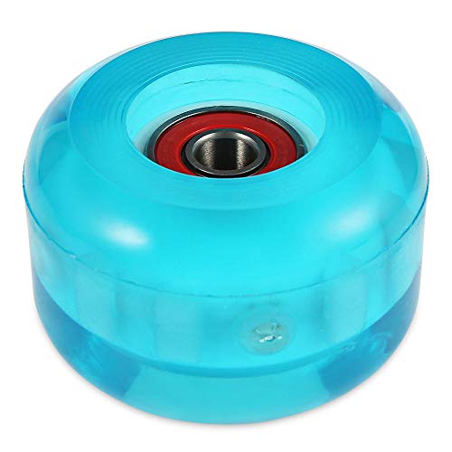 MonLiya 4pcs- 54mm Light Up Scooter Rear Wheels, Elastic Rubber Skate Roller + Bearings 85A Professional Skateboard Wheels for Toddler Kids